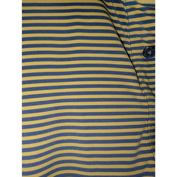 Footjoy Yellow Striped Polo Golf Shirt M - Picture 5 of 5